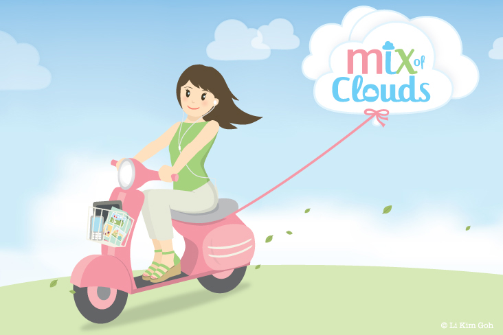 Scooter Girl Mix of Clouds