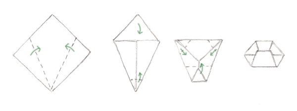 kite fold diaper origami instruction